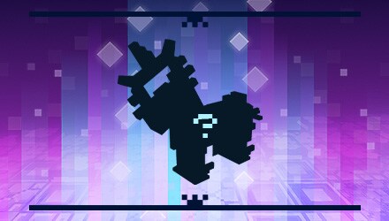 A dark silhouette of a Minecraft Legends cosmetic that players will unlock once they reach a total of 20 million destroyed piglin bases.