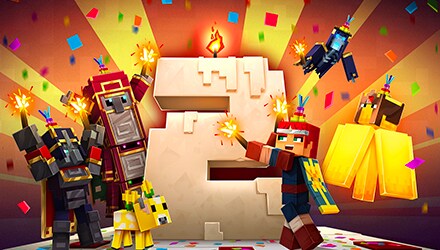 Minecraft Dungeonsのゲーム内にケーキがあります