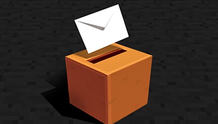 A letter block in front of a black background