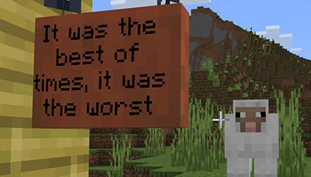 A screenshot of a hanging sign.