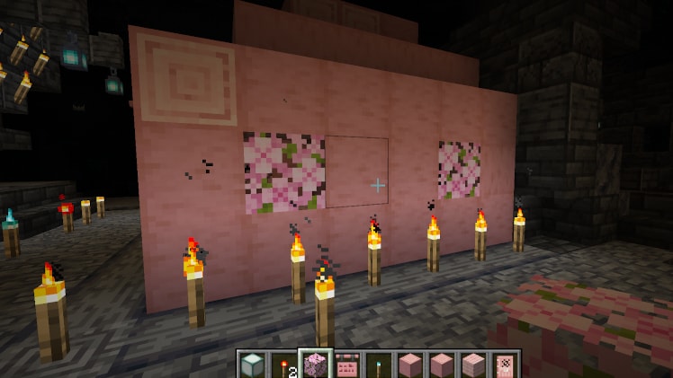 A screenshot of a house in a deep dark biome.