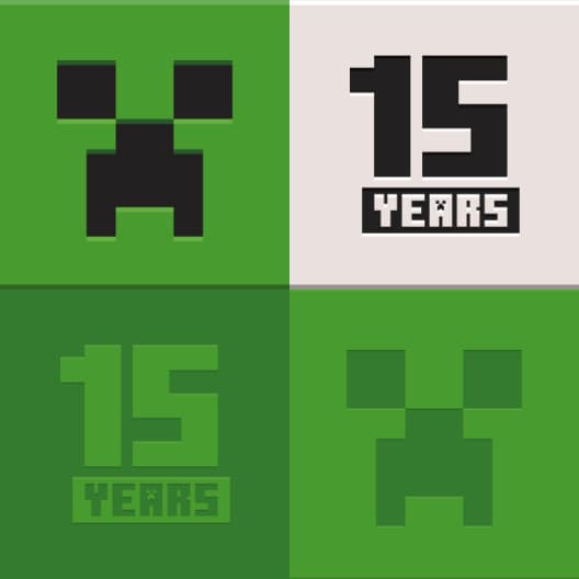 Creeper faces with text which says 15 years