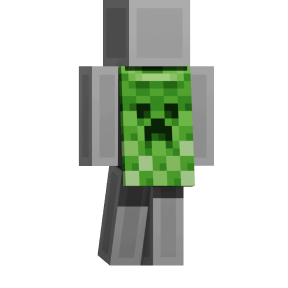 A green Creeper cape showcased on a blank avatar