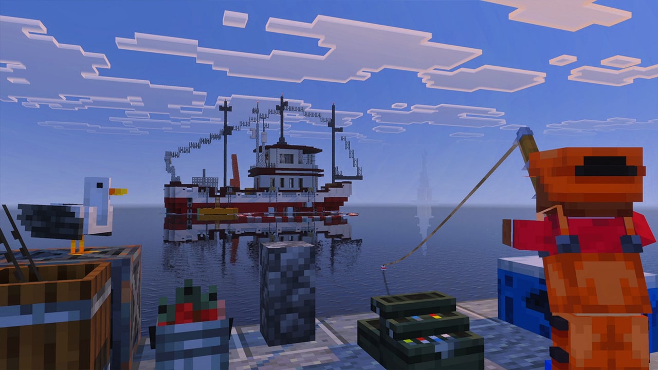 person fishing from the docks