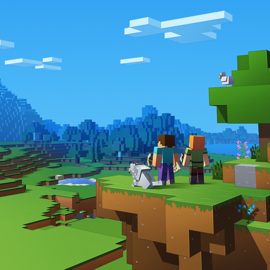 Steve, Alex are watching the scenery of the nature 