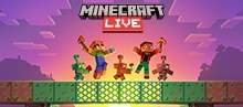2 Minecraft players jump into the air on a bridge, holding copper tools.  3 copper golems are around them.  Text reads: Minecraft LIVE