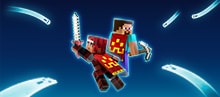 Steve and Alex wear a red and yellow Hero Cape amongst floating spirits.