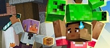 En spelare med ett svärd jagar en annan spelare som bär på en creeper med en etikett för gudomlig. Bakom dem finns varelser på piedestaler som är märkta som vanlig, hemlig respektive gudomlig.