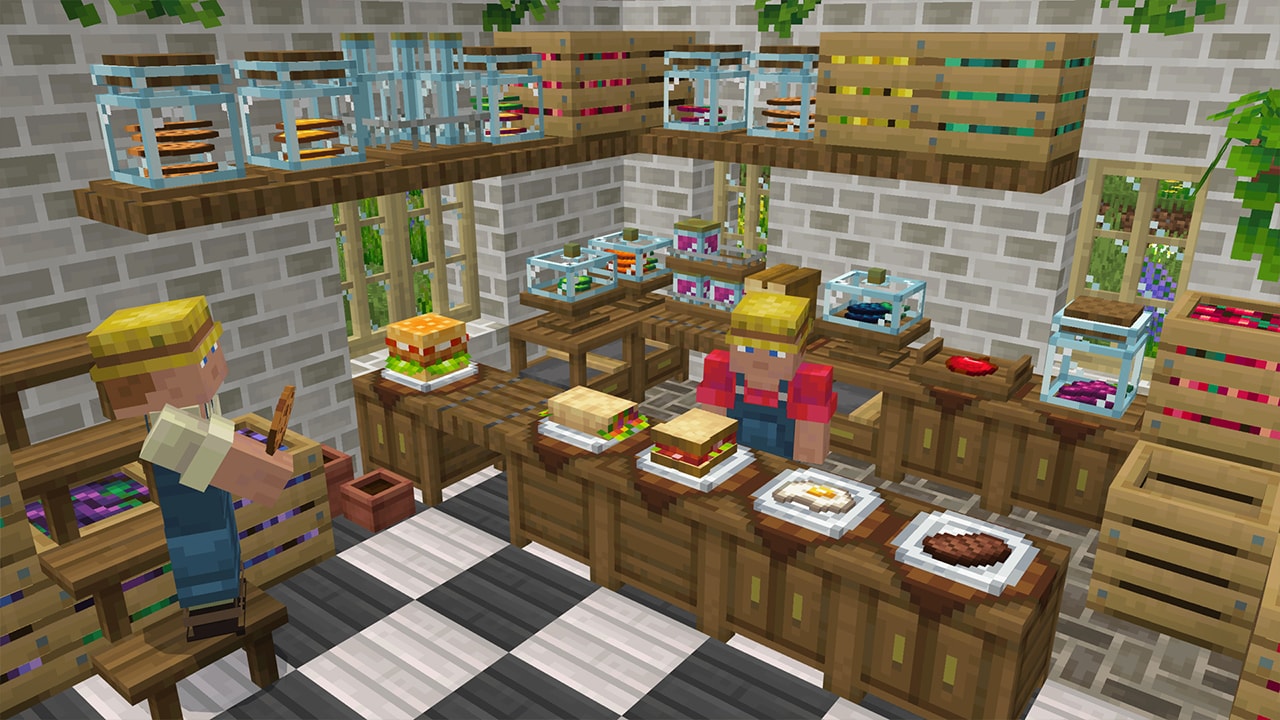 Two farmers inside a kitchen
