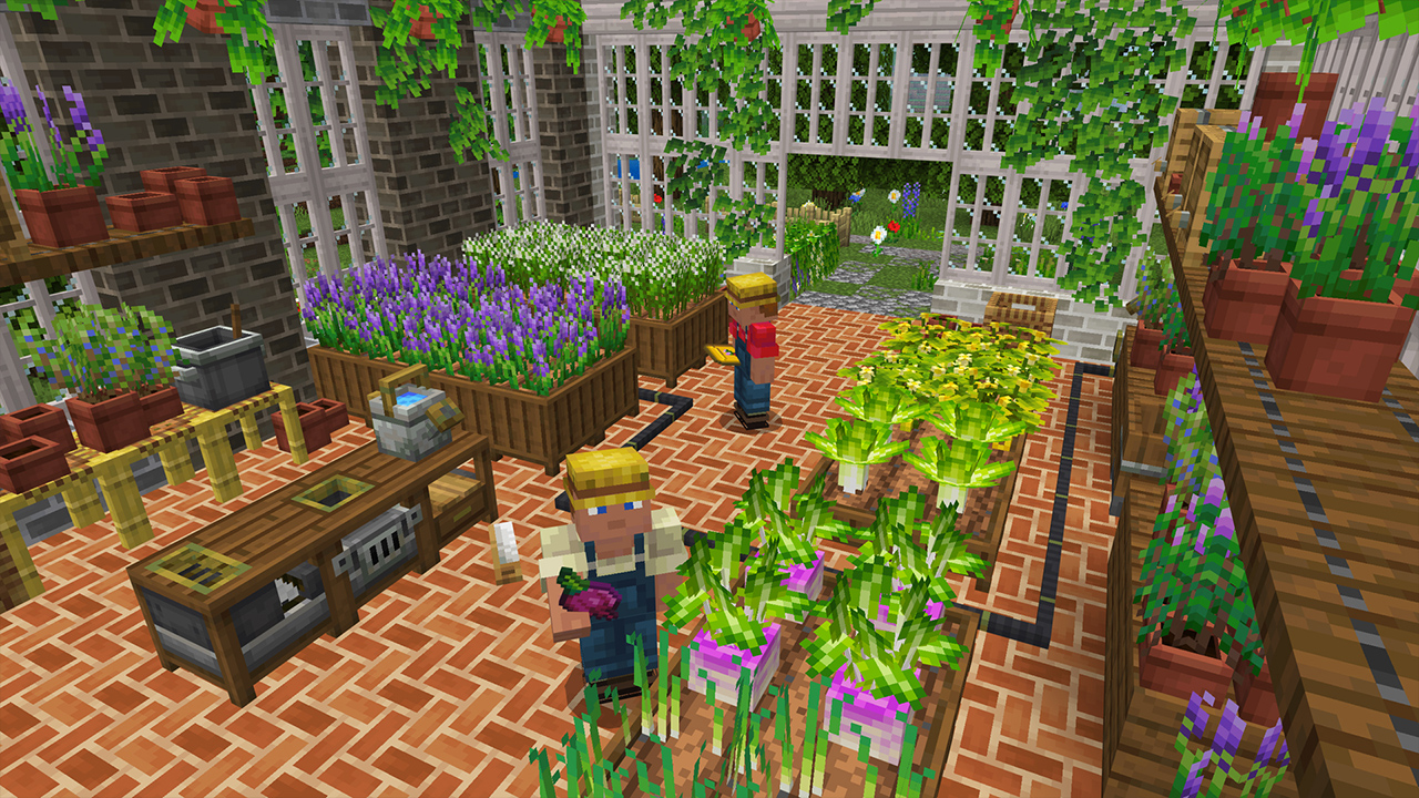 Farmer inside a green house