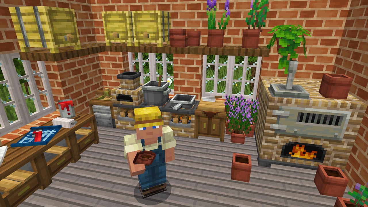 Farmer inside a kitchen cooking food.