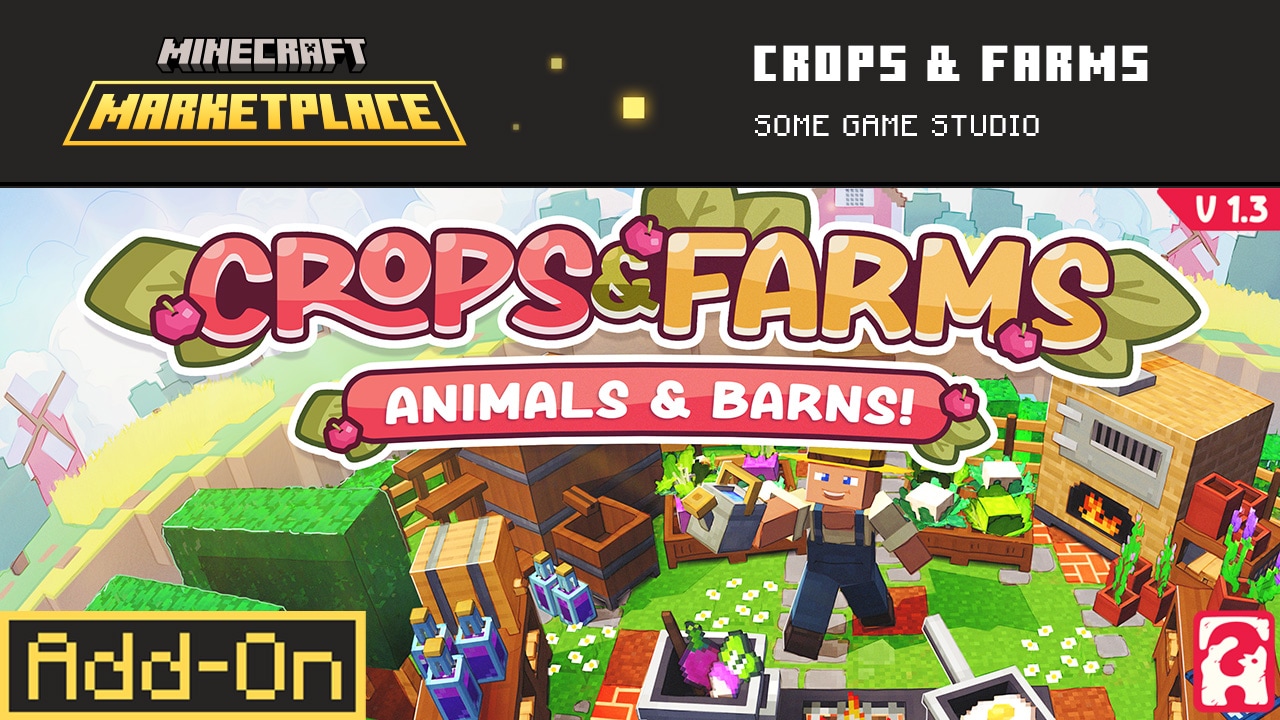 Pic of Crops & Farms content pack, with farmer in the background on a farm