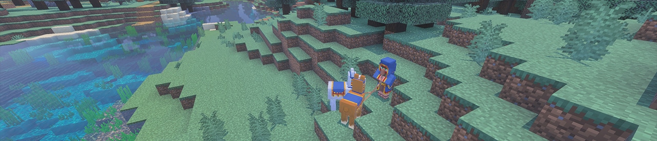 A wandering trader with their llamas! Oh look, how cute!