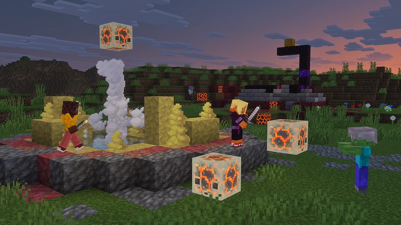 A screenshot of the sulfur cubes that have absorbed magma blocks