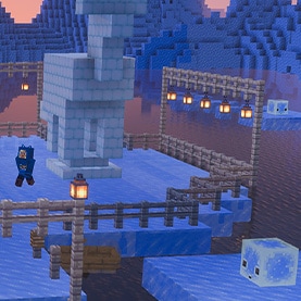 A snowy scene in Minecraft Preview