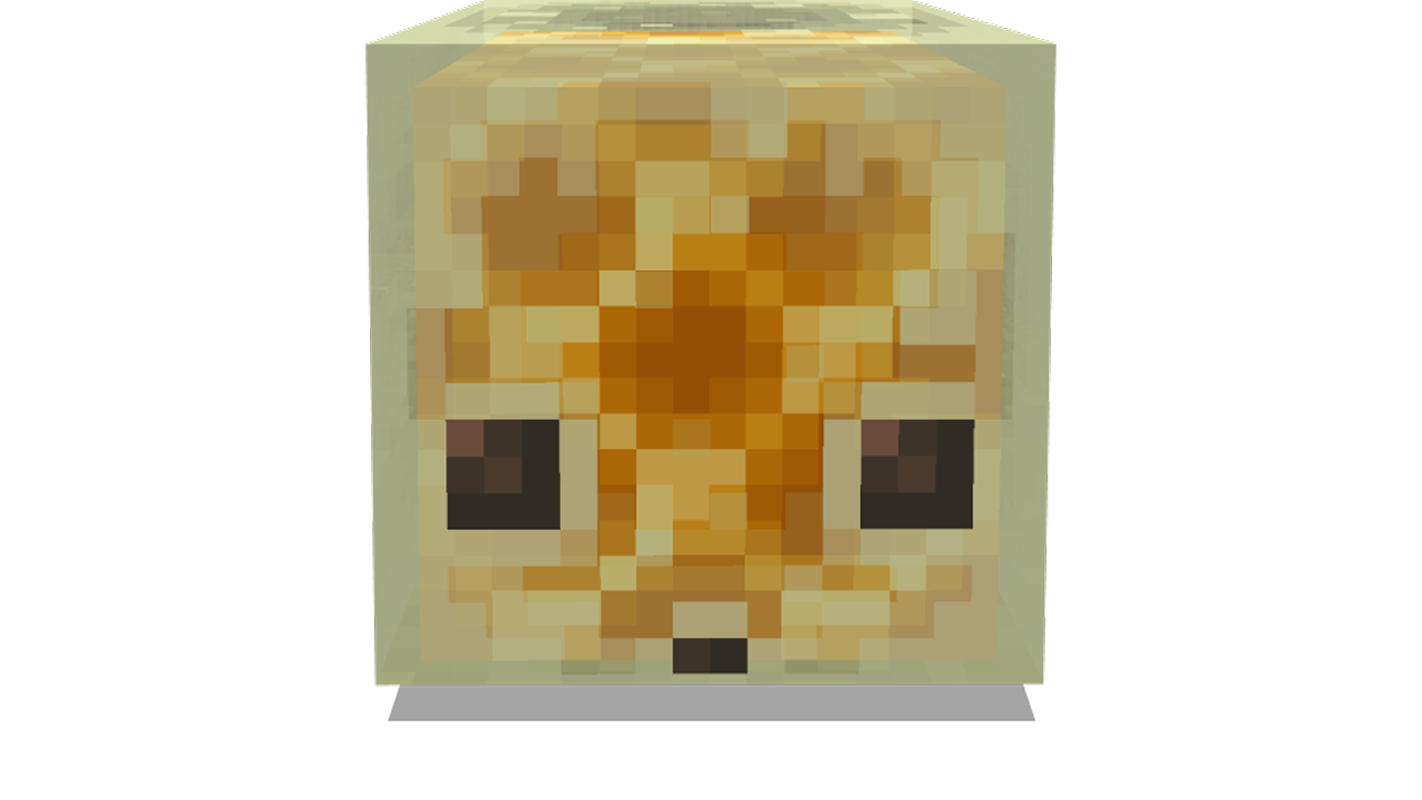 Glowing cube creature with a honeycomb-like face.