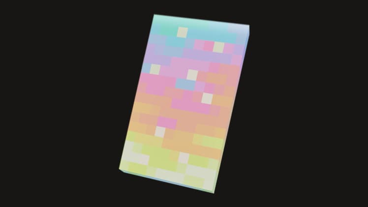 A colorful cape reminiscent of a rainbow.