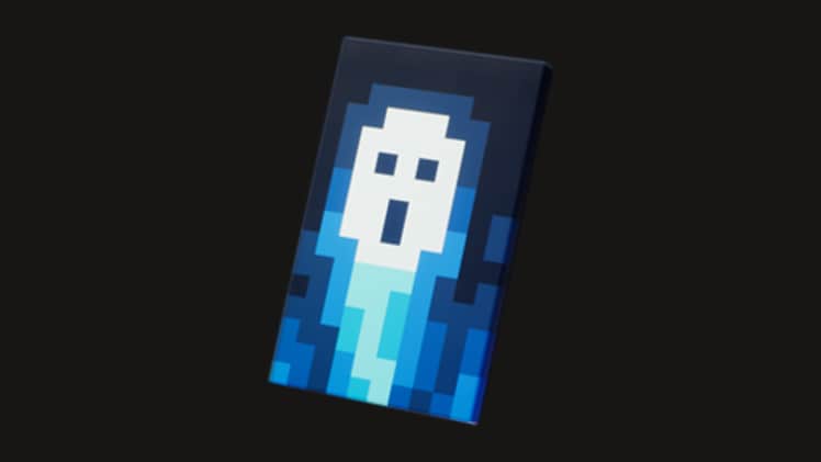A cape with a blue soul, placed on top of a black background.