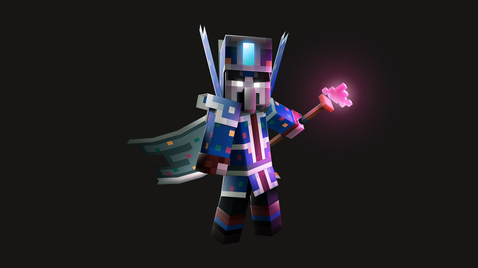 The Grand Illusioner, holding their staff while looking at the viewer.